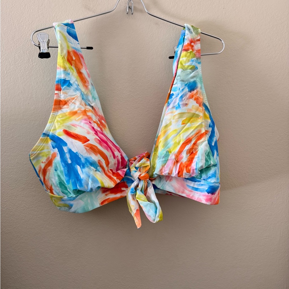Time and Tru Multi-Color Tie-Front Camisole Tank Top